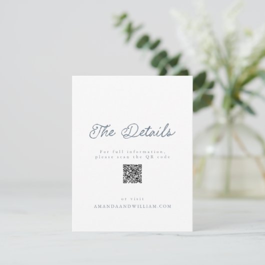 Luxury French Wedding Details Card QR Code  招待状 (スタンド正面)