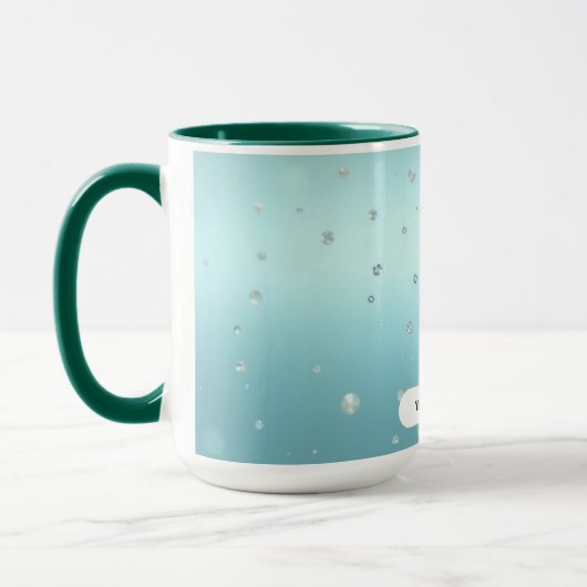 Luxury Frosty Green Azure Bronze Dew Dots  マグカップ (左)