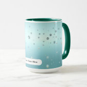 Luxury Frosty Green Azure Bronze Dew Dots  マグカップ (正面右)