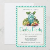 Luxury Fruit Cocktail Mint Julep Kentucky Derby In 招待状 (正面/裏面)