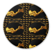 Luxury Full Gold Swirl Black Hardware Cabinet Acce セラミックノブ (正面)