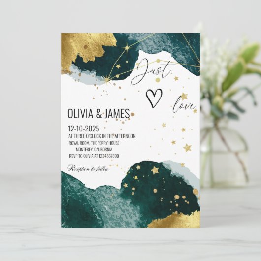 Luxury Galaxy Wedding - "Just Love" Starry Party 招待状 (スタンド正面)