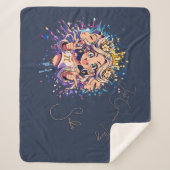 Luxury Gemini Name Sherpa Birthday Blanket シェルパブランケット (正面)