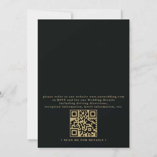 Luxury Geometric shells Elegant QR Code Wedding 招待状 (裏面)