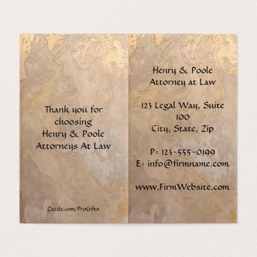 Luxury Gilded Zenith Lawyer Book Fold Business 名刺 (内部フラット)