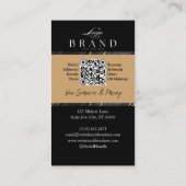 Luxury Glam Beauty Makeup Artist Black Gold Agate 名刺 (裏面)