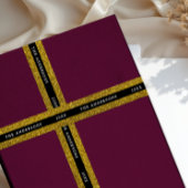 Luxury Glam Black And Gold Sparkle Glitter Typo サテンリボン