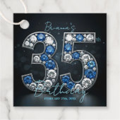Luxury Glam Sapphire and Diamond 35th Birthday フェイバータグ (正面)