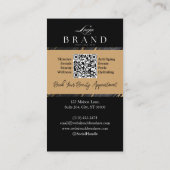 Luxury Glam Skincare Esthetician Black Gold Agate 名刺 (裏面)