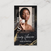 Luxury Glam Skincare Esthetician Black Gold Agate 名刺 (正面)