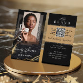 Luxury Glam Skincare Esthetician Black Gold Agate 名刺