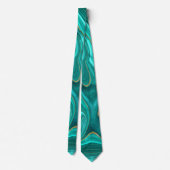 Luxury Glam Turquoise Bright Abstract Pattern ネクタイ (裏面)