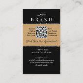 Luxury Glamor Hair Stylist Salon Black Gold Agate 名刺 (裏面)