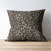 Luxury Glitter Brown Black Gold Leopard Pattern クッション