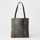 Luxury Glitter Brown Black Gold Leopard Pattern トートバッグ (正面)