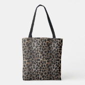 Luxury Glitter Brown Black Gold Leopard Pattern トートバッグ (裏面)