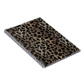 Luxury Glitter Brown Black Gold Leopard Pattern ノートブック (右側)