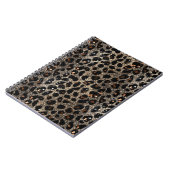 Luxury Glitter Brown Black Gold Leopard Pattern ノートブック (左側)