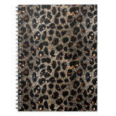 Luxury Glitter Brown Black Gold Leopard Pattern ノートブック (正面)