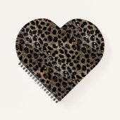 Luxury Glitter Brown Black Gold Leopard Pattern ノートブック (正面)