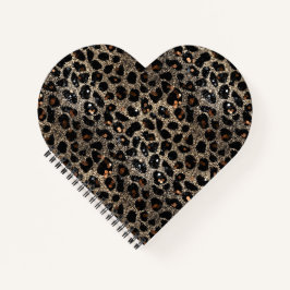 Luxury Glitter Brown Black Gold Leopard Pattern ノートブック