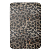 Luxury Glitter Brown Black Gold Leopard Pattern バスマット (正面縦)