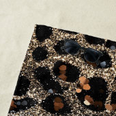Luxury Glitter Brown Black Gold Leopard Pattern ビーチタオル (インサイチュ)