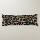 Luxury Glitter Brown Black Gold Leopard Pattern ボディピロー (裏面)
