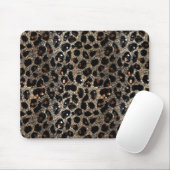 Luxury Glitter Brown Black Gold Leopard Pattern マウスパッド (マウス)