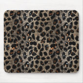 Luxury Glitter Brown Black Gold Leopard Pattern マウスパッド (正面)