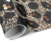 Luxury Glitter Brown Black Gold Leopard Pattern ラッピングペーパー (ロールコーナー)