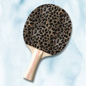 Luxury Glitter Brown Black Gold Leopard Pattern 卓球ラケット