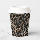 Luxury Glitter Brown Black Gold Leopard Pattern 紙コップ (正面)