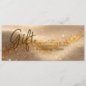 Luxury Glitter Gold Abstract Gift Certificate アドバイスカード (正面)