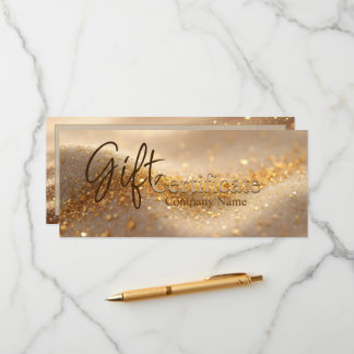 Luxury Glitter Gold Abstract Gift Certificate アドバイスカード