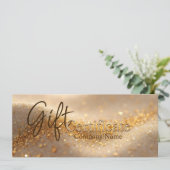 Luxury Glitter Gold Abstract Gift Certificate アドバイスカード (スタンド正面)
