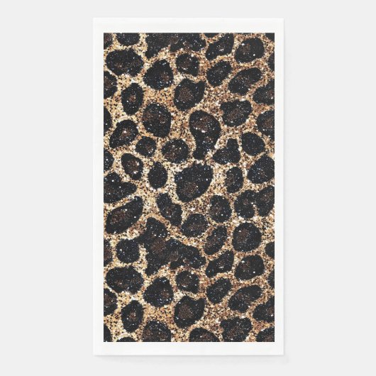 Luxury Glitter Gold Brown Black Leopard Pattern (正面)