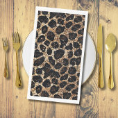 Luxury Glitter Gold Brown Black Leopard Pattern