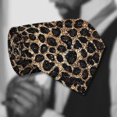 Luxury Glitter Gold Brown Black Leopard Pattern ネクタイ