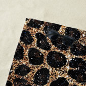 Luxury Glitter Gold Brown Black Leopard Pattern ビーチタオル (インサイチュ)