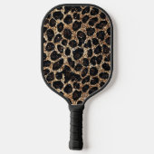 Luxury Glitter Gold Brown Black Leopard Pattern ピックルボールラケット (裏面)
