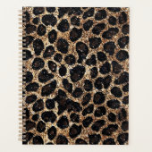 Luxury Glitter Gold Brown Black Leopard Pattern プランナー手帳 (正面)