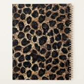 Luxury Glitter Gold Brown Black Leopard Pattern プランナー手帳 (裏面)