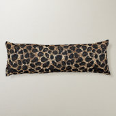 Luxury Glitter Gold Brown Black Leopard Pattern ボディピロー (裏面)