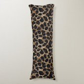 Luxury Glitter Gold Brown Black Leopard Pattern ボディピロー (正面縦)