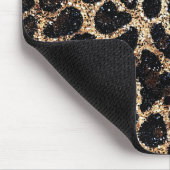 Luxury Glitter Gold Brown Black Leopard Pattern マウスパッド (コーナー)