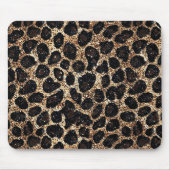 Luxury Glitter Gold Brown Black Leopard Pattern マウスパッド (正面)