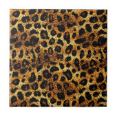 Luxury Glitter Gold Brown Rust Leopard Pattern タイル (正面)