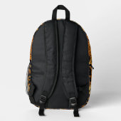 Luxury Glitter Gold Brown Rust Leopard Pattern プリントバックパック (裏面)