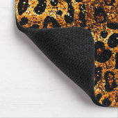 Luxury Glitter Gold Brown Rust Leopard Pattern マウスパッド (コーナー)